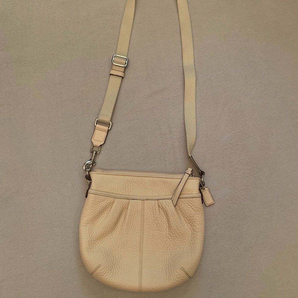 Cream Leather Crossbody Coach Purse